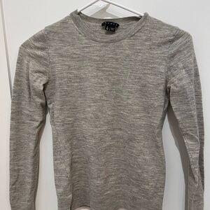 Theory Light Gray Knit Top Petite